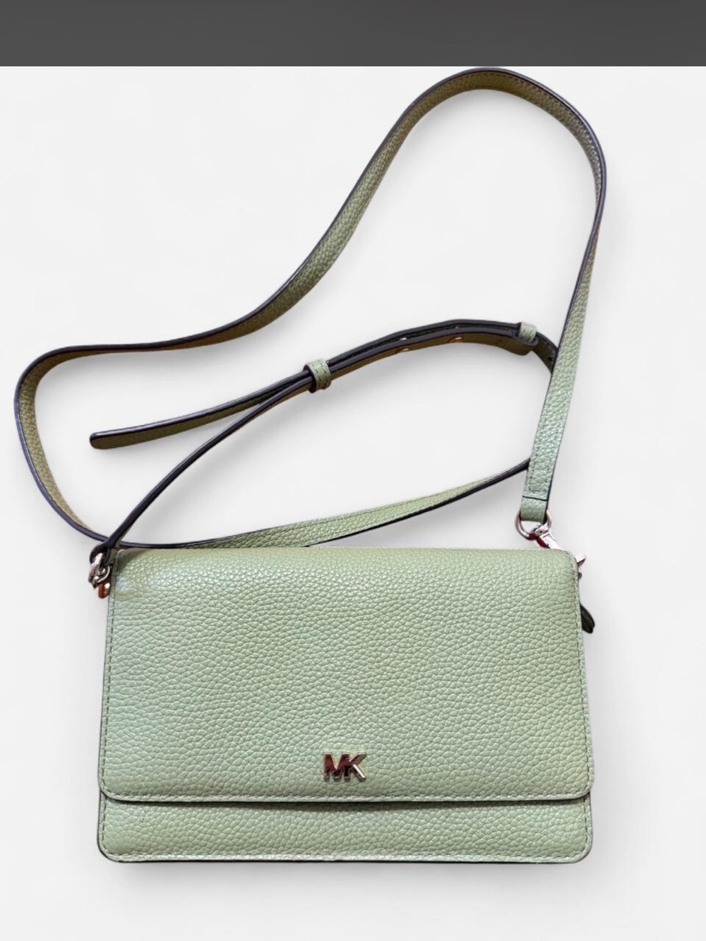 Michael Kors Mint Green Pebbled Leather Crossbody Bag